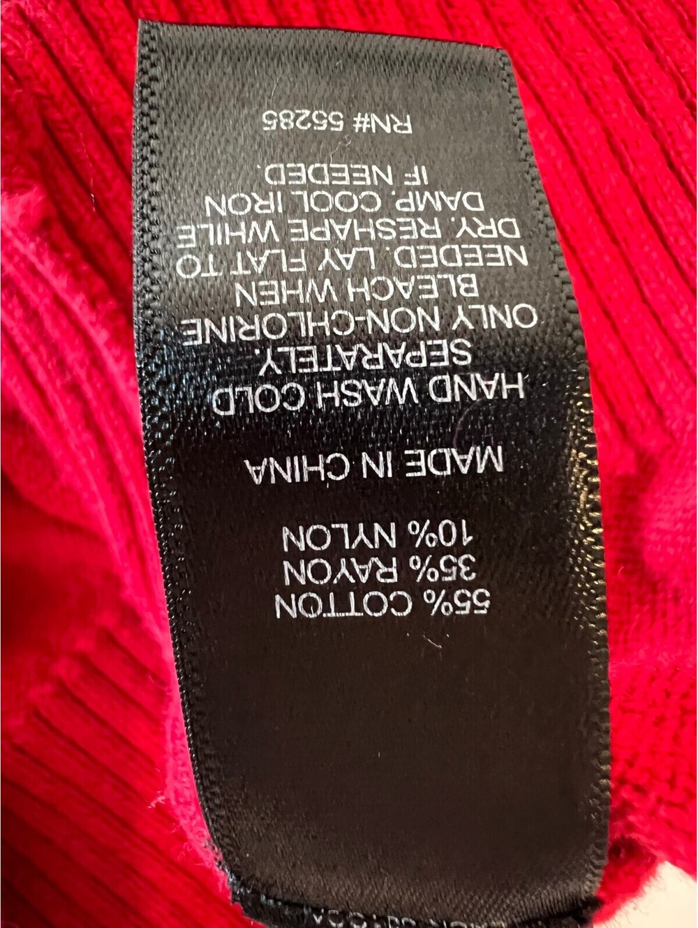 Express Red Wide Neck Sweater with Ribbed Detail size XS - Picture 5 of 7